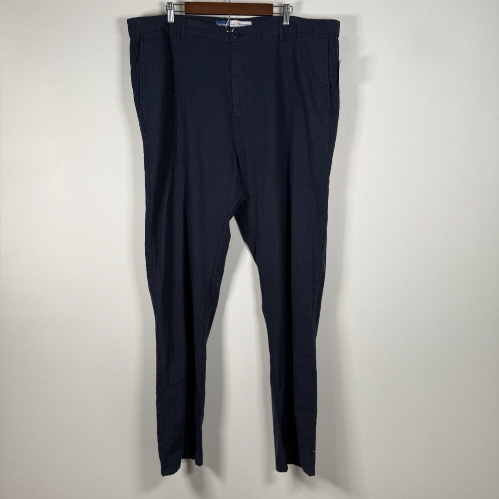 Old Navy Pants Men's 90's Straight Linen Blend Navy 44x36 NWT